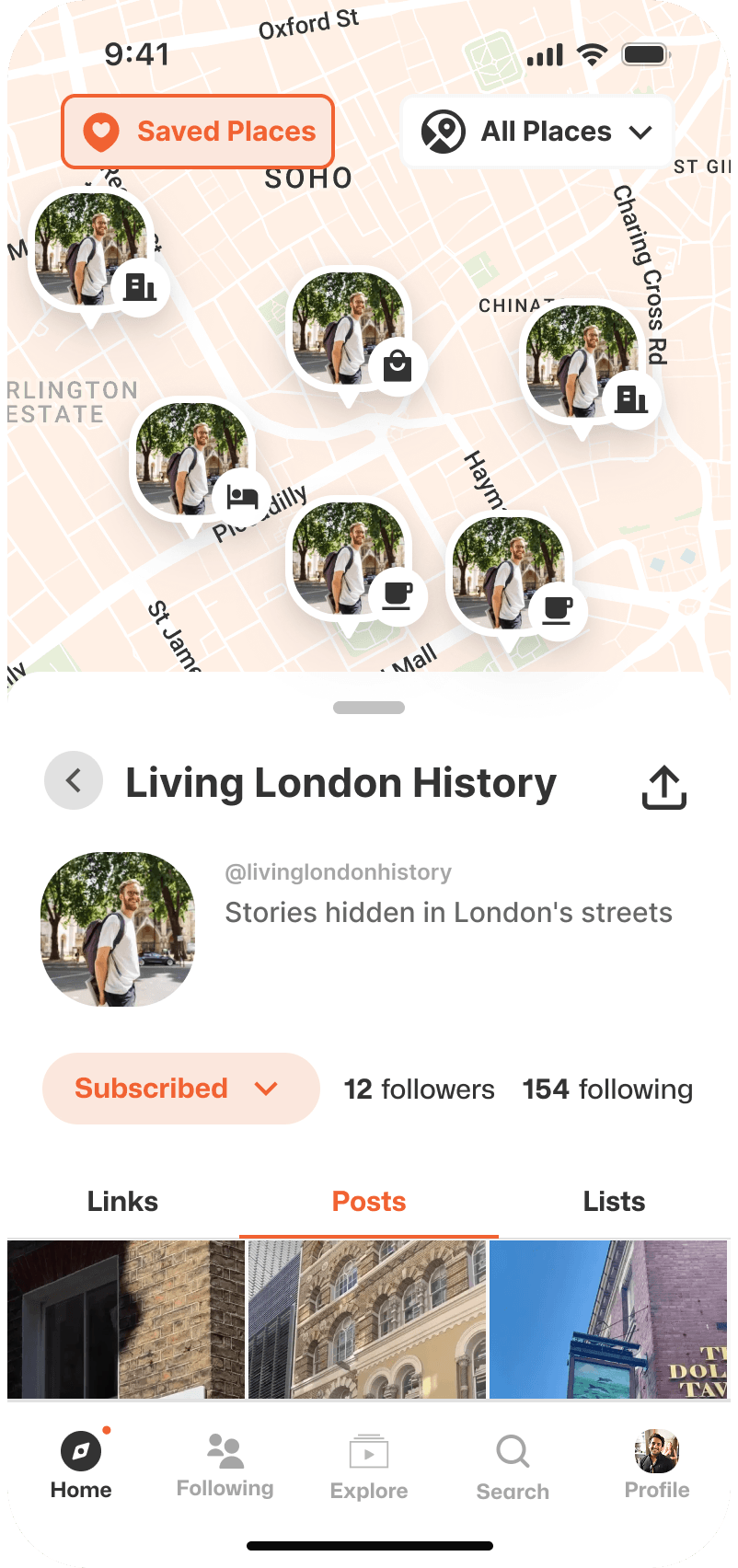 Lets Discover app: map view